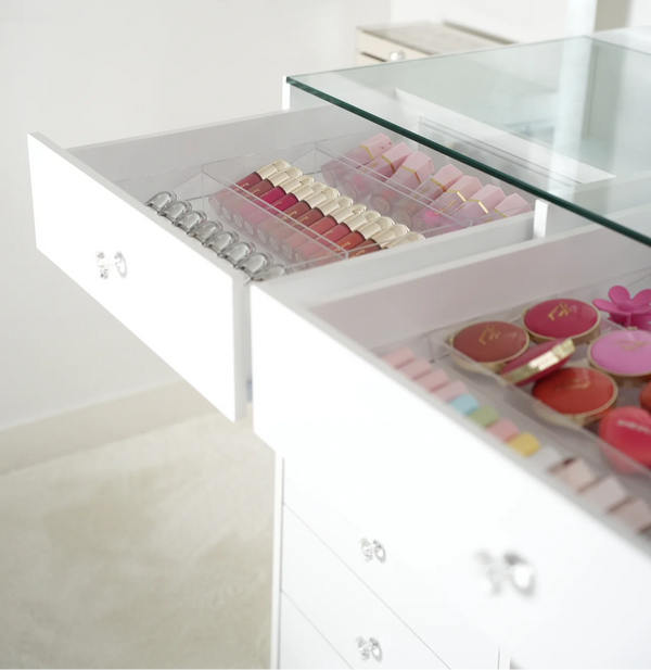 AURORA GLAM - Sminkebord med Speil og Lys (Komplett Sett)