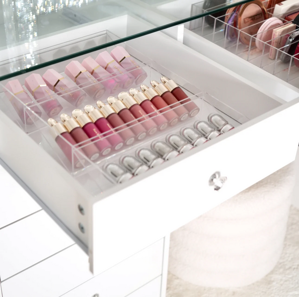 AURORA GLAM - Sminkebord med Speil og Lys (Komplett Sett)